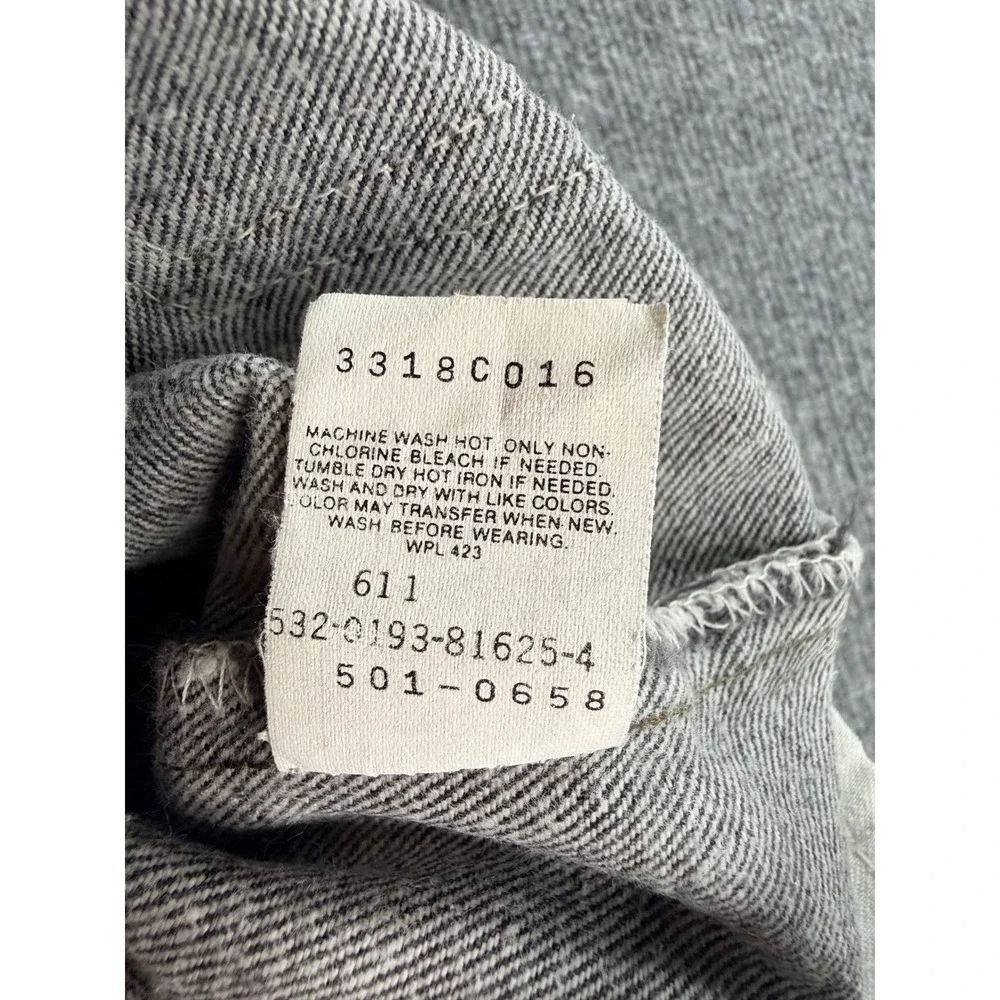 Vintage Levis 501 Mens 38 Black Denim Custom Cut Off Shorts USA Made Faded Gray
